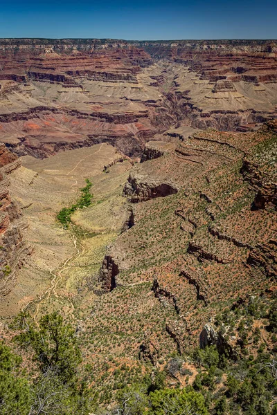 Una Vista Del Gran Cañón Arizona Desde Sendero Del Borde — Foto de Stock