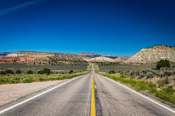 Desert Sleuf Canyon Uitzicht Langs Utah Beroemde Schilderachtige State Route — Stockfoto