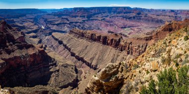 Güney Rim 'deki Arizona' daki Büyük Kanyon 'un Navajo Point manzarası..