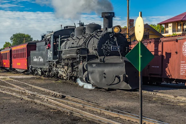 Chama Usa Eylül 2016 Cumbres Toltec Steam Train Chama New — Stok fotoğraf