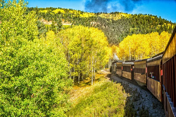 Chama Usa Září 2016 Cumbres Toltec Passenger Steam Train Scenérie — Stock fotografie