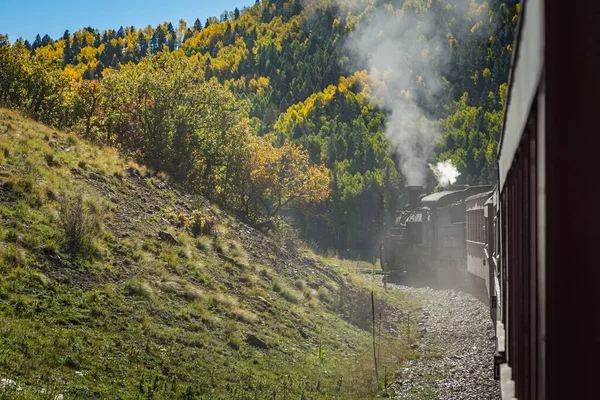 Rocky Mountains Usa Září 2016 Cumbres Toltec Passenger Steam Train — Stock fotografie