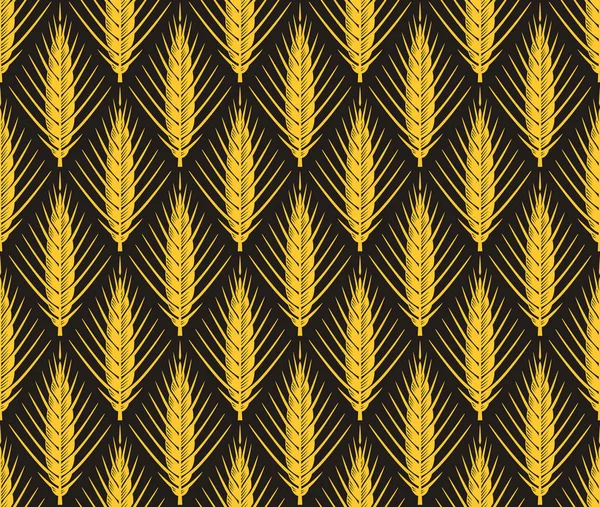 Orejas de cereales vector patrón sin costura — Archivo Imágenes Vectoriales