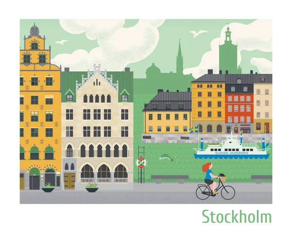 Stockholmer Vektorillustration — Stockvektor