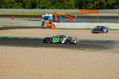 Çoğu, Çek Cumhuriyeti - 08 31 31 2025: Nascar yarış arabaları için Avrupa Kupası