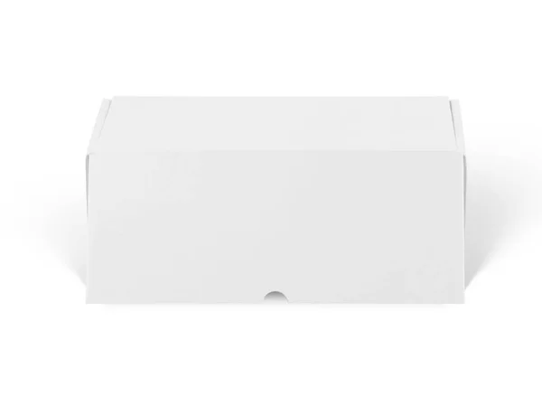 モックアップ正面をブランディングのため隔離された白い包装箱 — ストック写真