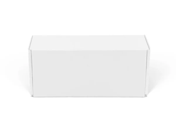Die Isolierte Weiße Verpackungsbox Für Branding Mockup Frontansicht — Stockfoto