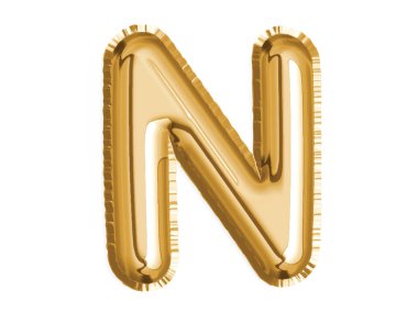 Altın alfabe N hava balonu için bebek duş dekorasyon parti kutlamak