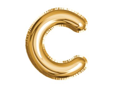 Altın alfabe C hava balonu için bebek duş dekorasyon parti kutlamak