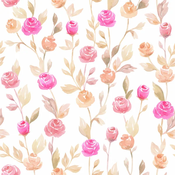 Pastel Vector Seamless Flower Pattern Backdrop Background — Stock Vector