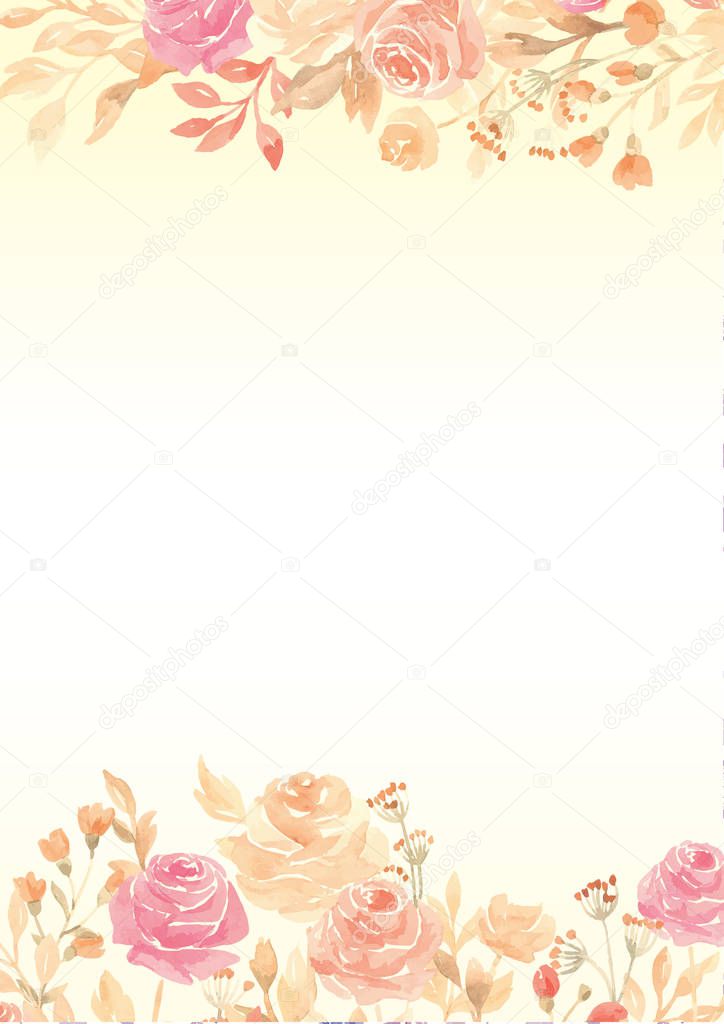 The watercolor yellow gradient paper background with pink, purple header and footer