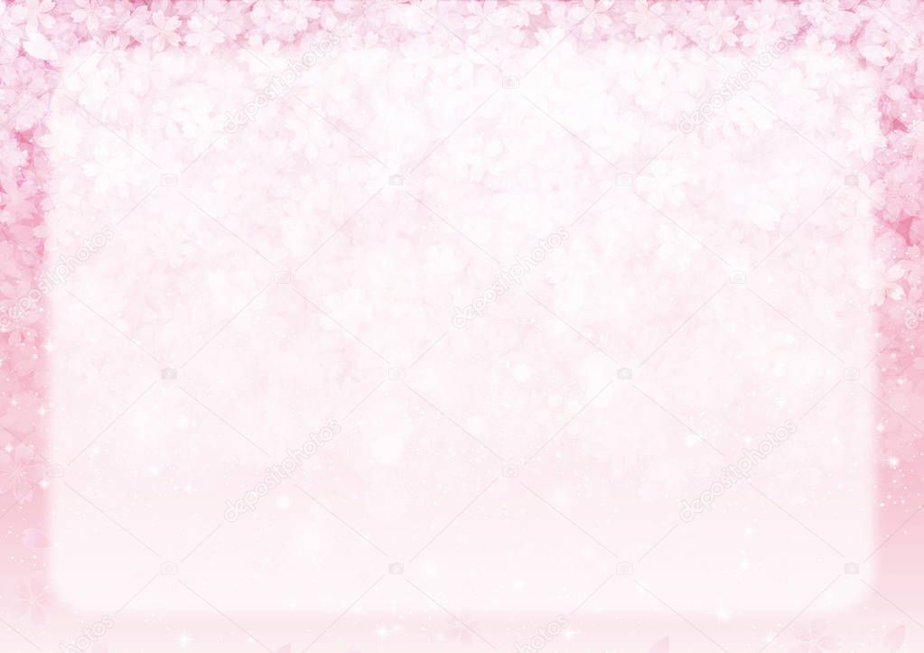 The pink cherry blossom flower gradient paper background for faded border