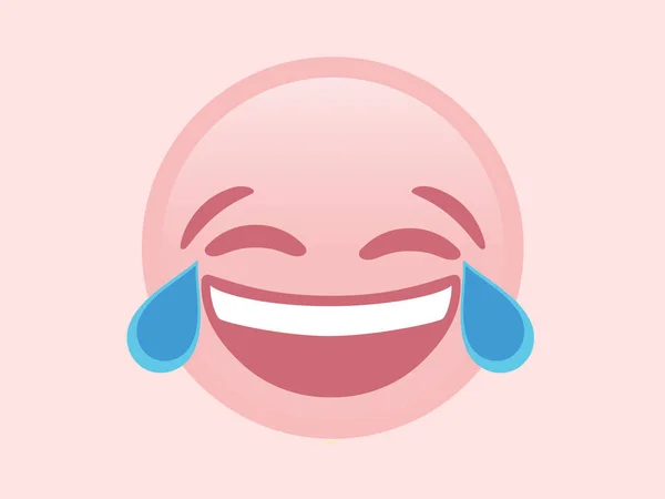 Isolated Vector Pink Laugh Crying Tear Flat Icon — Stock Vector