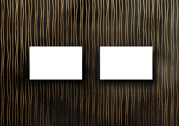 Πρότυπο Mock Επαγγελματική Κάρτα Χρυσό Glitter Στραβό Και Κυματιστή Γραμμή — Φωτογραφία Αρχείου