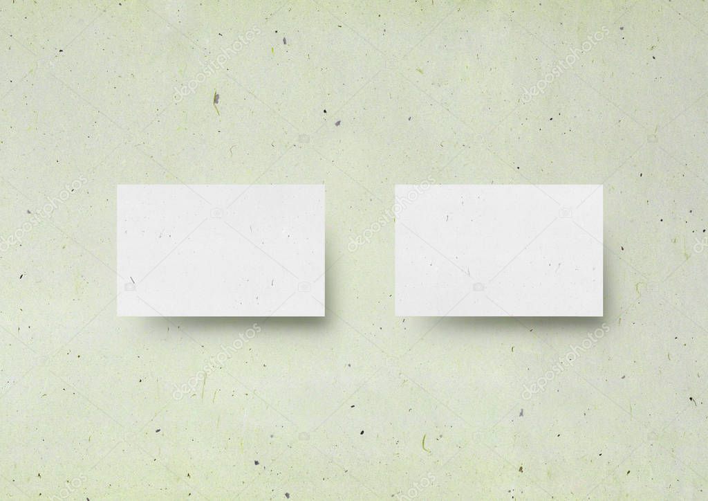 The business card mockup template Japanese green pastel textured classic paper background