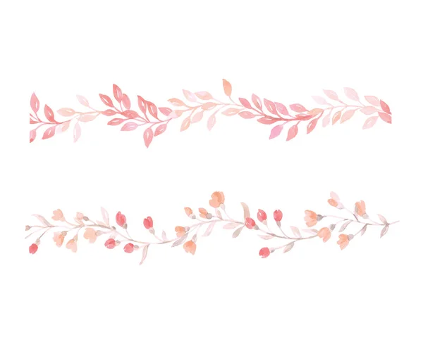 隔离的向量柔和的粉红色的花和叶子婚礼装饰 — 图库矢量图片