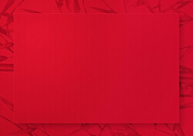 Çin yeni yılı stil kırmızı kağıt fırça bambu bitki kenarlıklı dokulu