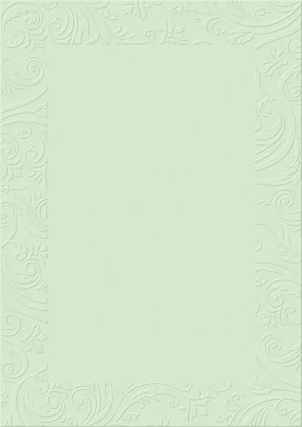 Papel Fundo Texturizado Verde Pastel Com Borda Floral Relevo — Fotografia de Stock