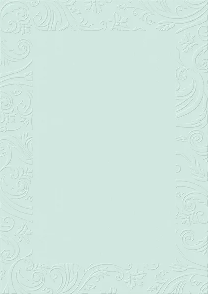 Pastell Blå Texturerat Bakgrundspapper Med Präglade Blommig Kant — Stockfoto