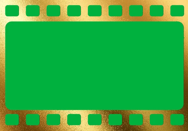 Die Horizontale Leere Übergangsvorlage Für Retro Filmrahmen Mit Grünem Bildschirm — Stockfoto
