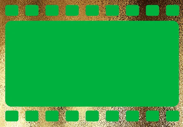 Horizontal Blank Tranitional Retro Film Frame Template Background Green Screen — Stock Photo, Image