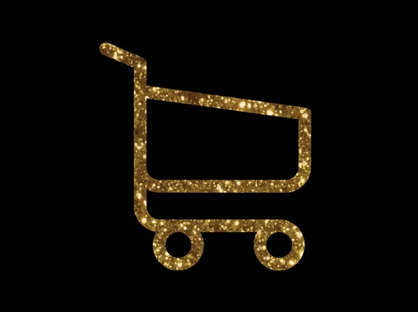 Gold Glitter interfaz vectorial en línea checkout línea carrito de compras — Vector de stock