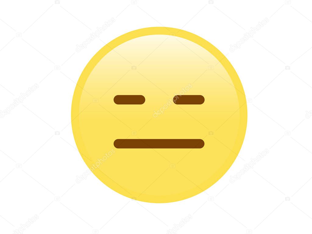 vector gradient yellow helpless, disappointed and upset face icon