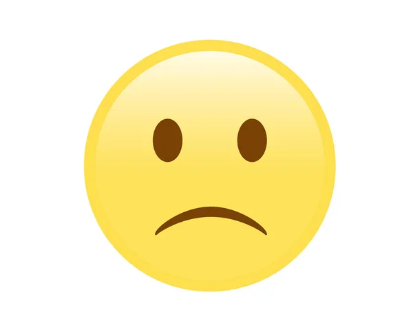 Vector aislado amarillo triste e infeliz icono de la cara — Vector de stock
