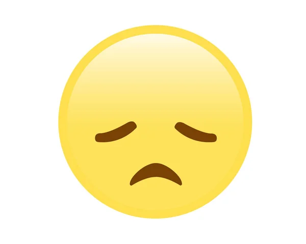 Vector yellow disappointed expression face icon — Stock Vector