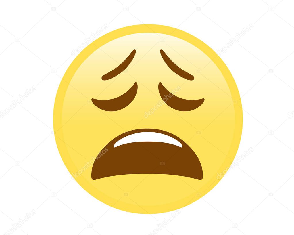 Vector yellow disappointed expression face icon