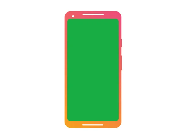 Шаблон макета векторного градиента смартфона с зеленым диском — стоковый вектор