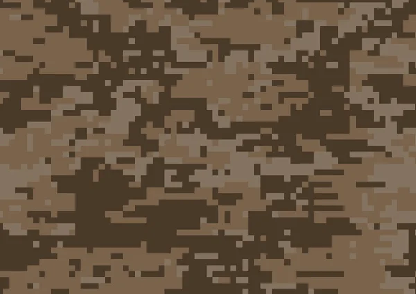 Fondo texturizado camuflaje militar marrón digital — Vector de stock