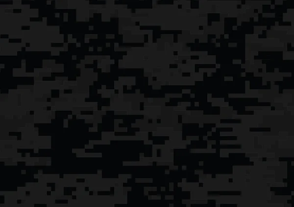 Digitale zwarte militaire camouflage getextureerde achtergrond — Stockvector