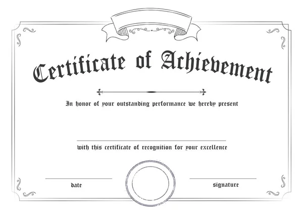 Modèle horizontal classique de certificat de réussite en papier bac — Image vectorielle