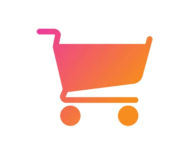 Gradiente vector en línea checkout carrito de compras icono plano — Vector de stock