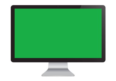 İzole LED yeşil ekran sinema ekran bilgisayar monitör mockup