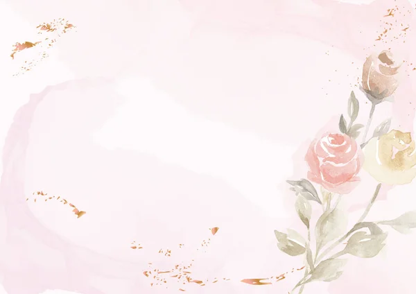 Fondo rosa pastel vectorial con flor de rosa dibujada — Vector de stock