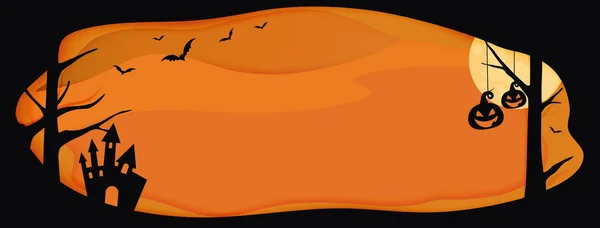 Halloween laranja website banner fundo com camada de fronteira —  Vetores de Stock