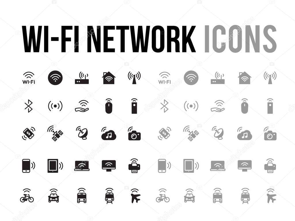 The Wifi network vector icon for app and mobile website responsive