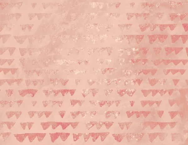 光沢のあるピンクの三角形のパターン金属テクスチャオーバーレイ背景 — ストック写真