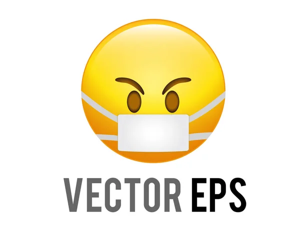 Izolovaný Vektorový Gradient Žlutý Naštvaný Rozrušený Zklamaný Ikona Obličeje Maskou — Stockový vektor