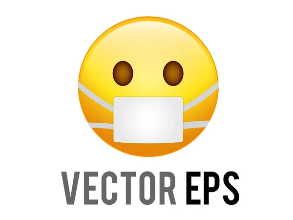 Izolovaný Vektorový Gradient Žlutá Neopatrná Ikona Obličeje Ochrannou Maskou — Stockový vektor