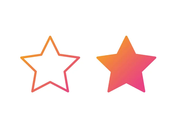 Isolated Orange Pink Vector Colorful Star Thin Line Icon — Stock Vector