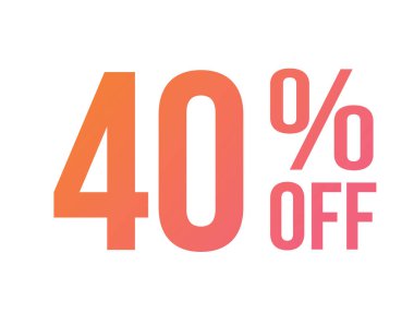 Vektör enerjik eğimli pembe ile turuncu arasında yüzde kırk indirimli özel indirimli kelime.