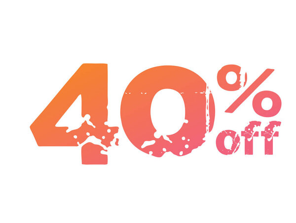 Векторный современный грандиозный градиент от розового до оранжевого сорок процентов скидка специальное слово