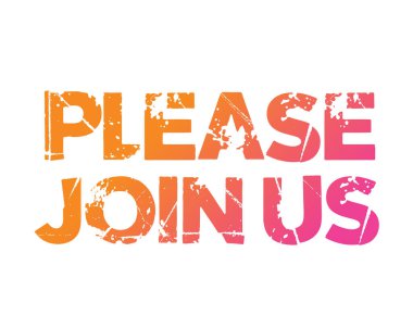 Vektör eğiminden pembe izole edilmiş düğün davetiyesi kelimesine lütfen bize katılın.