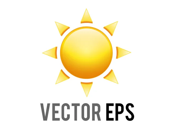 Векторный Градиент Ярко Оранжевого Солнца Значок Восьми Triangularrays Представляют Солнечные — стоковый вектор