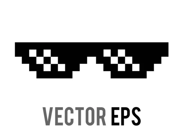 Vecteur Isolé Bits Pixel Cool Lunettes Soleil Noires Lunettes Soleil — Image vectorielle