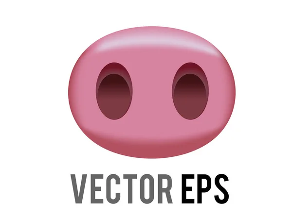 Vektorový Gradient Růžový Čenich Nos Roztomilé Ikony Prasete Dvěma Černými — Stockový vektor
