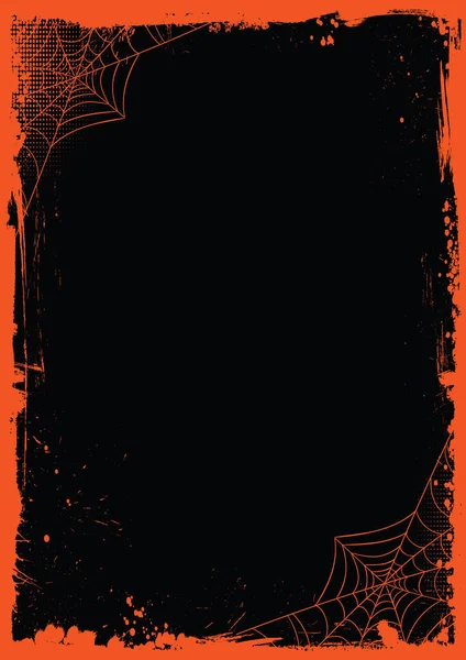 Vector Vertical Halloween Banner Blank Black Template Background Grunge Orange — 스톡 벡터